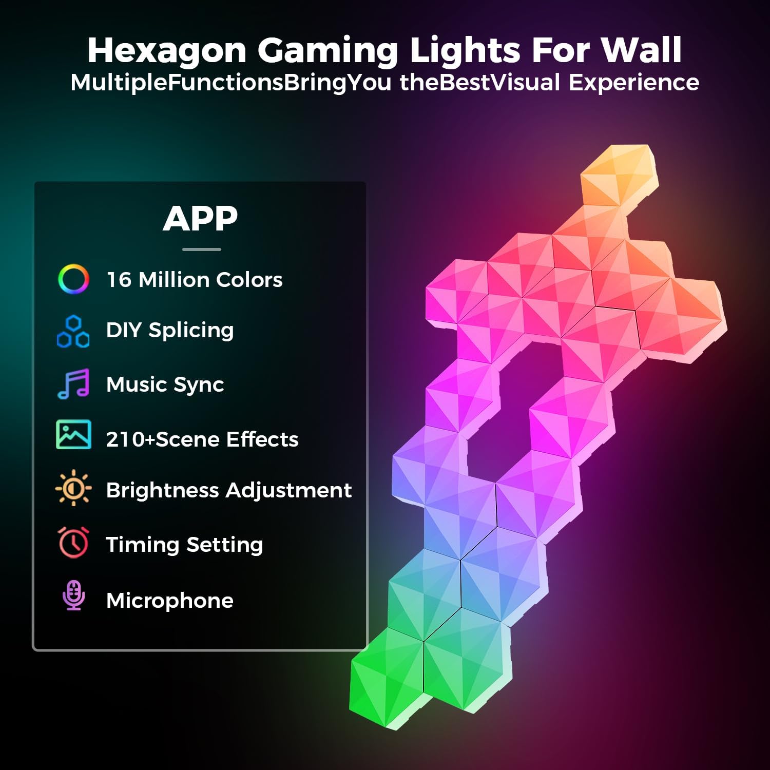 Thumbnail 2 de LPDISPLAY Hexagon LED 9,2 cm Gaming