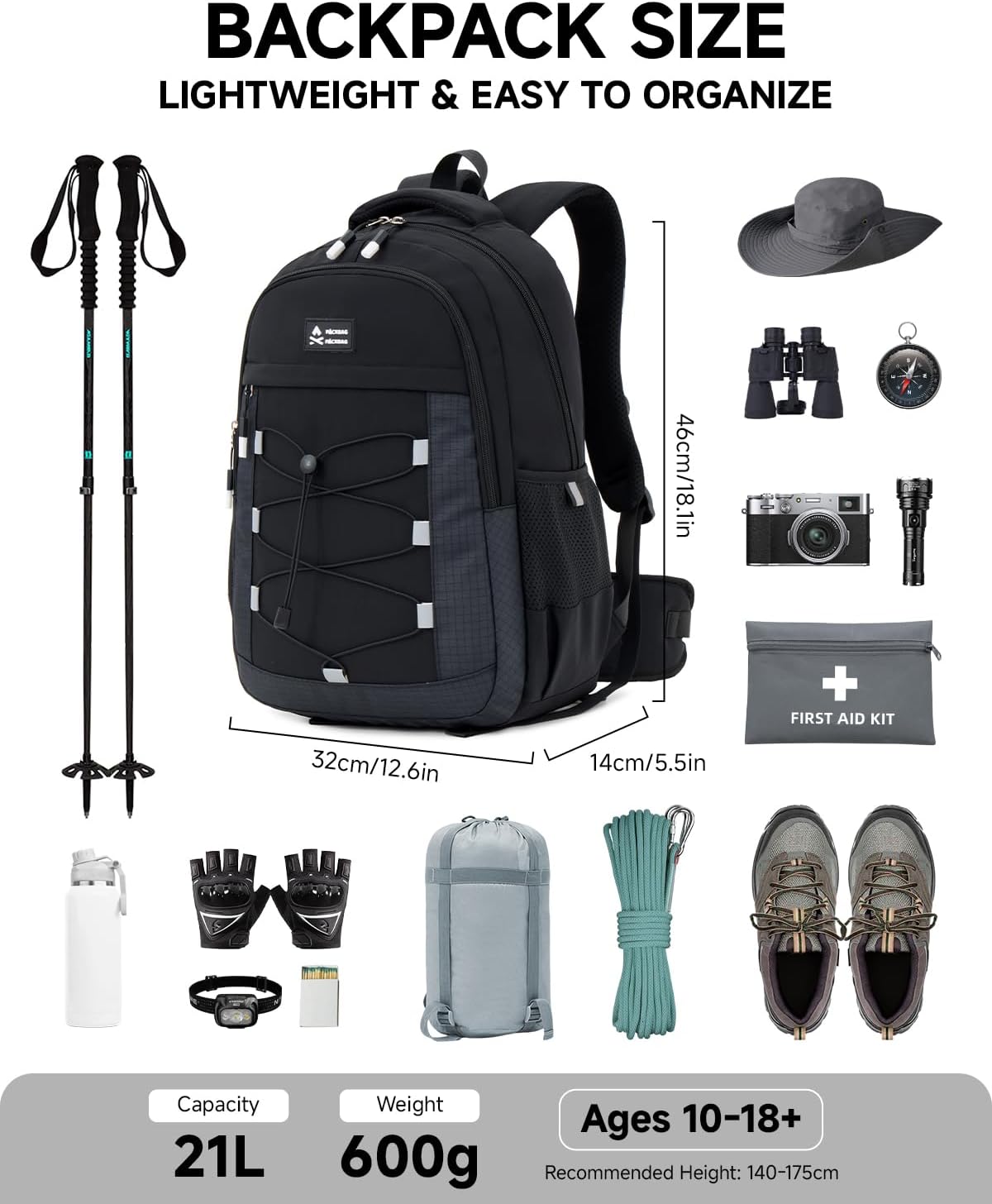 Thumbnail 5 de Amythe Zaino Outdoor Ragazzi e Ragazze 21L: leggerezza, comfort ed ergonomia per trekking e scuola