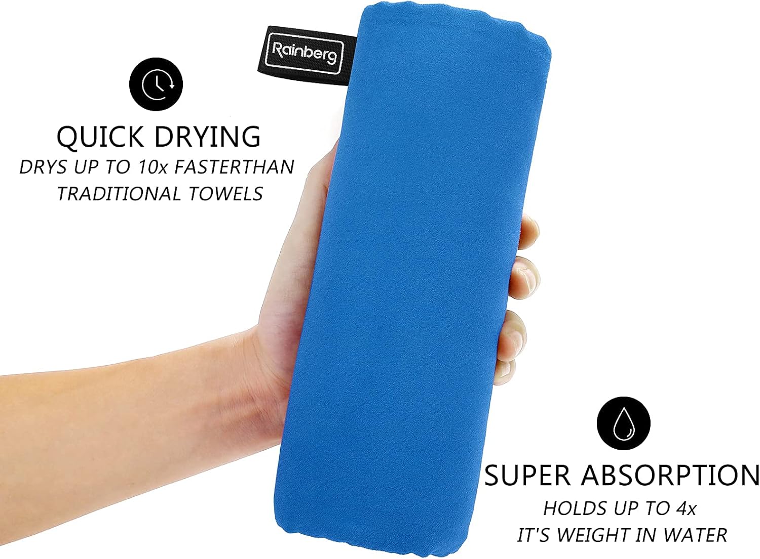 Thumbnail 2 de Rainberg Microfiber Towel (180x90cm) – Large Gym Towel for Travel, Gym and Outdoors