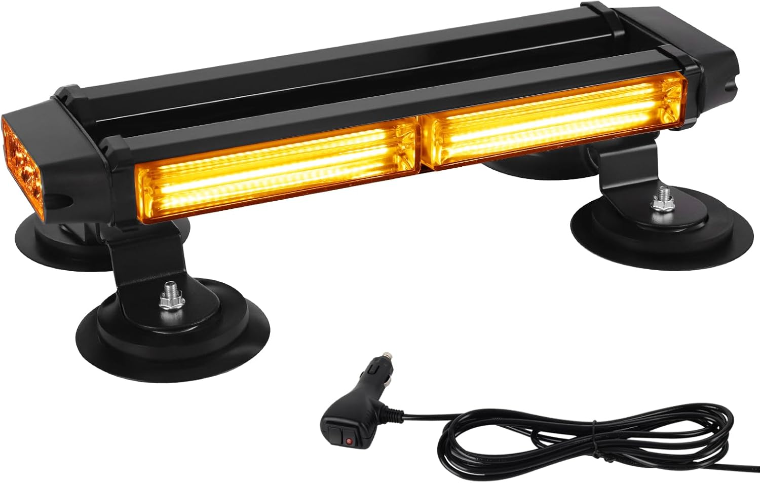 I LITTON Amber Flashing Beacon Strobe Light Bar with 16 Modes and Magnetic Base
