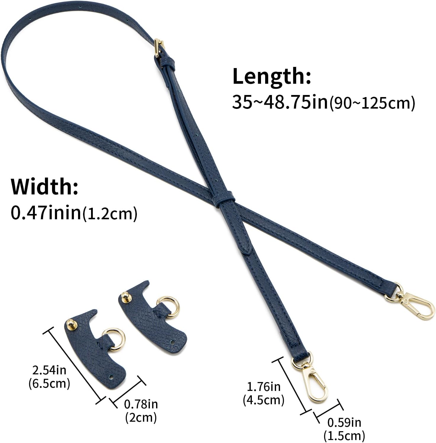 Thumbnail 1 de QIUTIMY Leather Handbag Strap – Adjustable Blue Crossbody Replacement Strap for Longchamp and Similar Bags