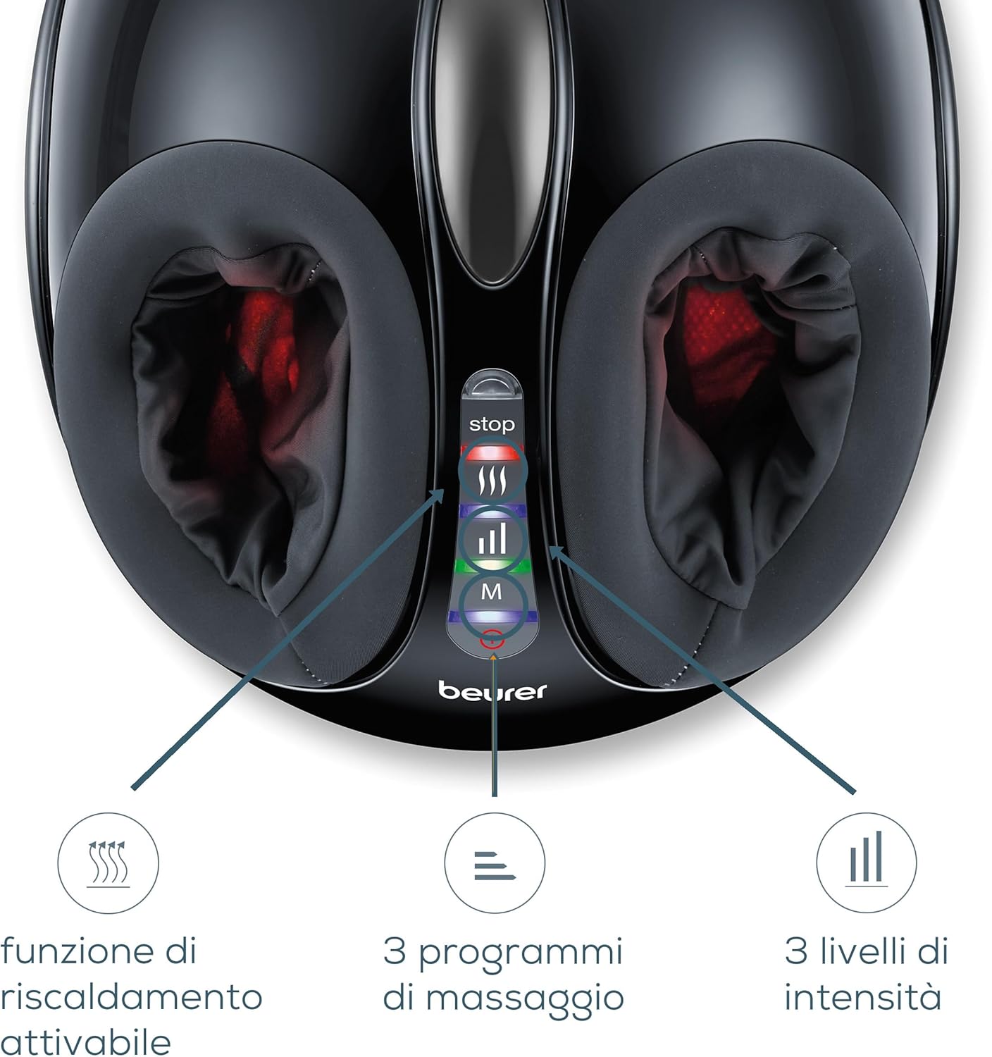 Detalle de Beurer FM 90 Massaggiatore Plantare Shiatsu con Aria Compressa, Calore, 3 Programmi e Intensità Regolabile