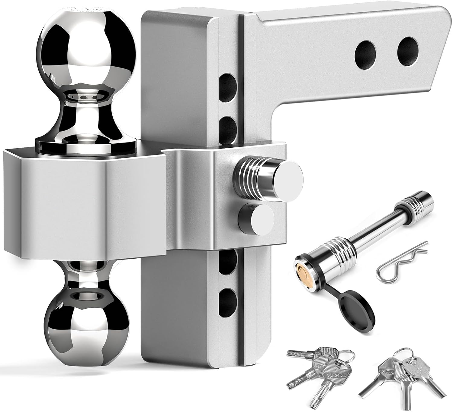 Detalle de Tlvuvmo Adjustable Trailer Hitch for 2 Inch Receiver with Dual-Ball Design