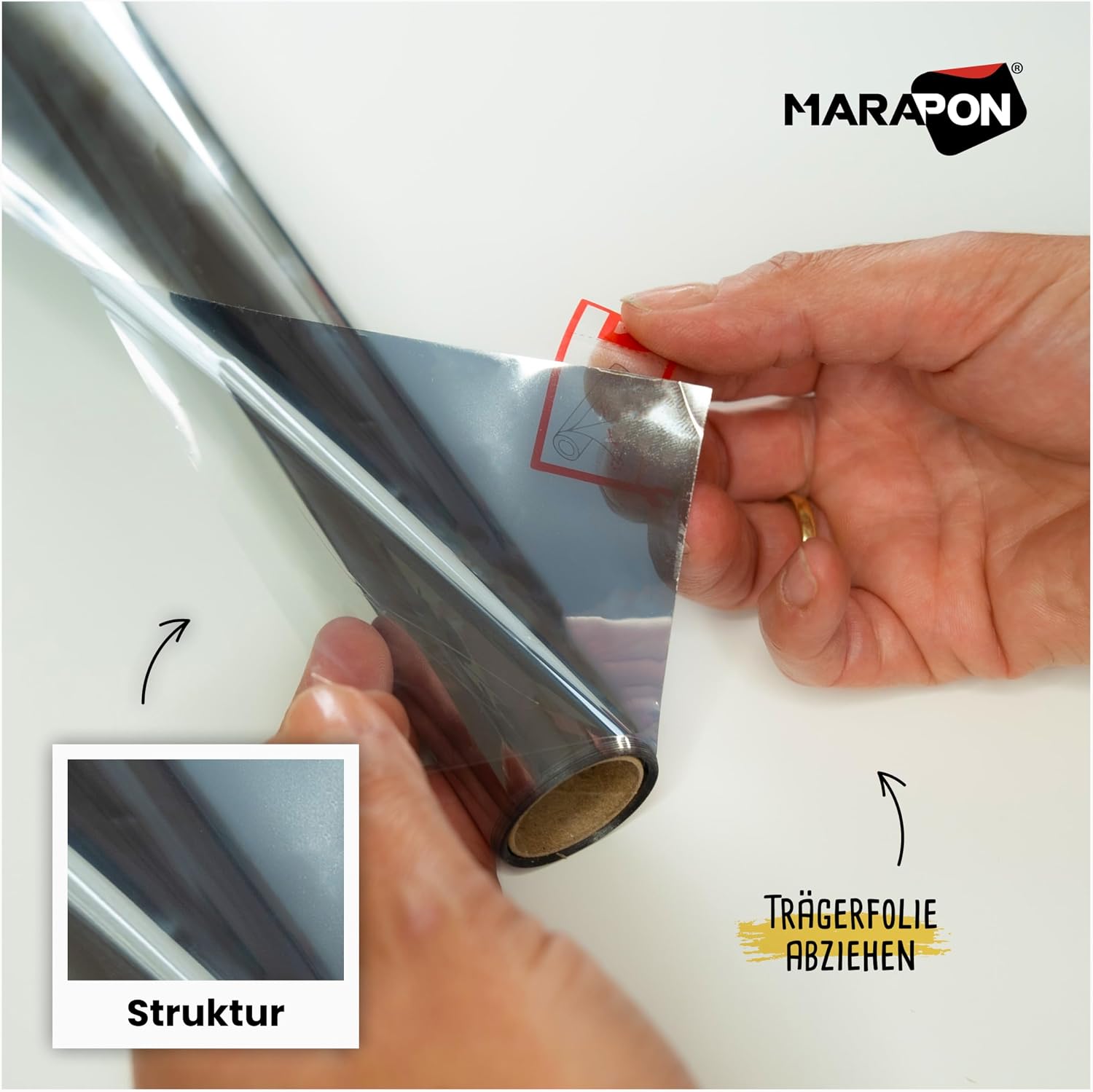 Detalle 1 de MARAPON M10520-MS spiegelfolie voor ramen, zilver, 1,05 x 2 m
