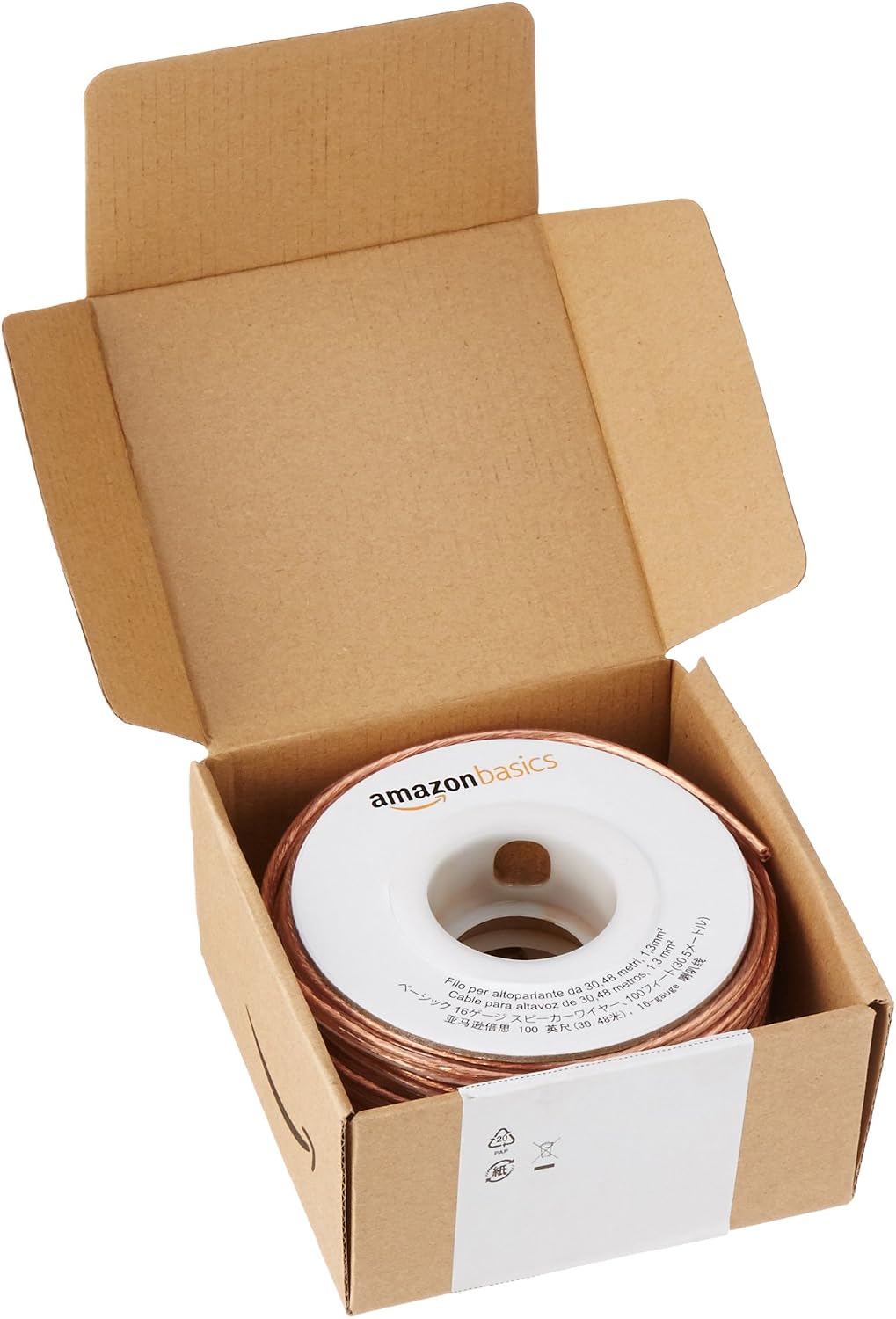 Detalle 2 de Amazonベーシック SW100ft スピーカーケーブル 16ゲージ 30.5m ブロンズ