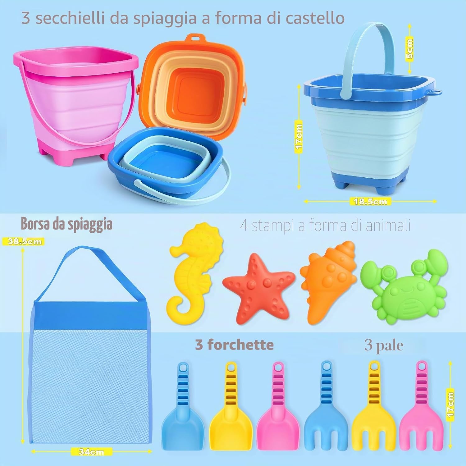 Detalle 2 de YIMORE set giochi spiaggia 14 pezzi