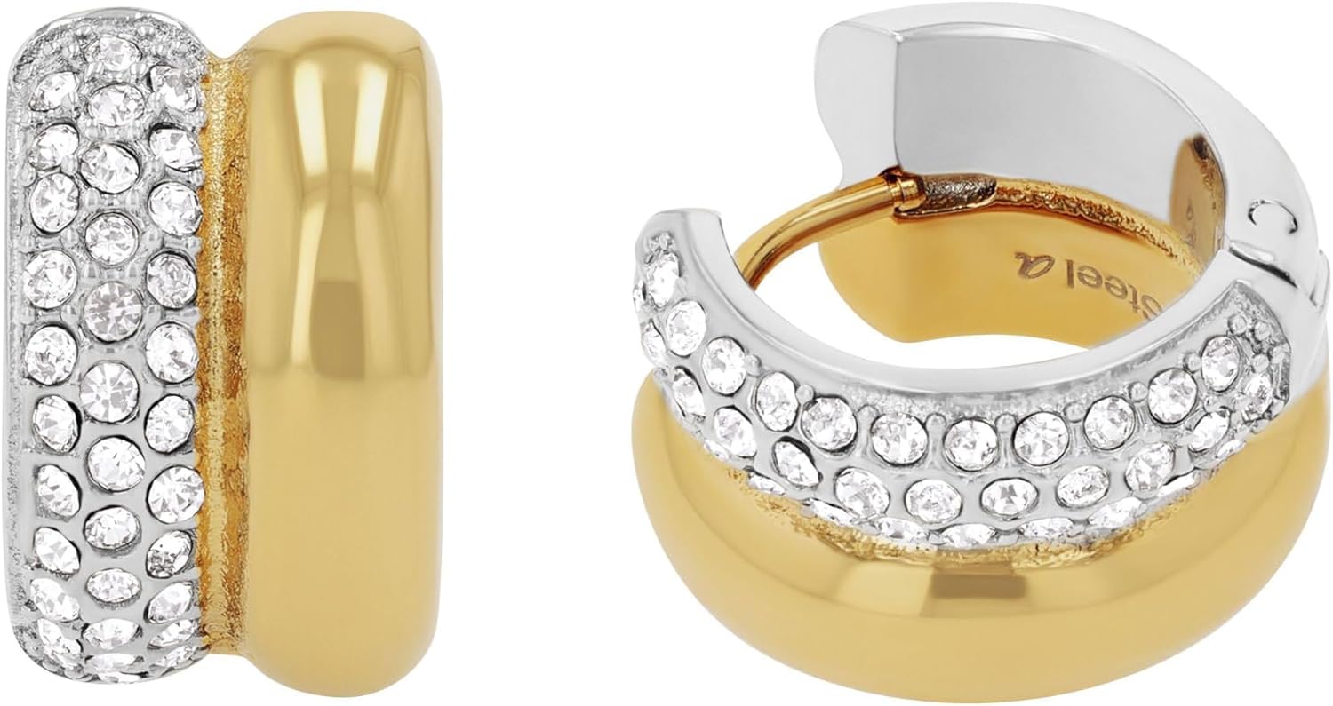 Detalle de JOOP! Creolen aus Edelstahl für Damen – mit Zirkonia, 15 × 10 mm, inklusive Schmuck Geschenkbox