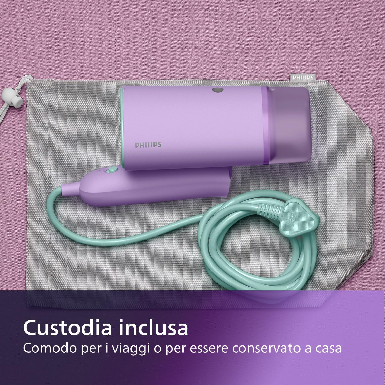 Detalle de Philips Serie 3000 Stiratrice verticale a vapore STH3010/30: 1000 W, serbatoio estraibile 100 ml, peso 630 g