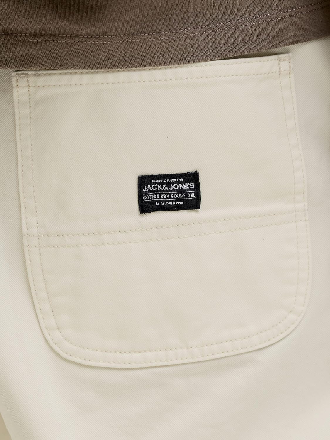 Detalle de JACK & JONES Jpsttony Raye Worker Short Mid SN – Bermuda da uomo, vita alta, taglia M