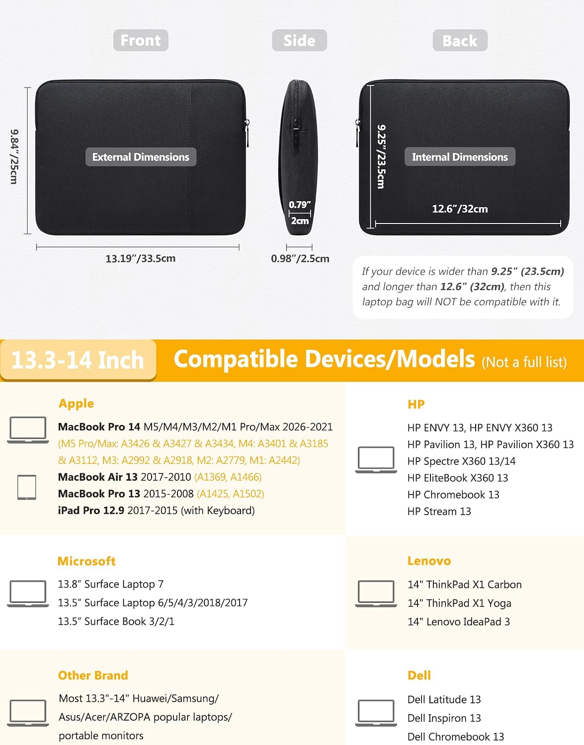 Thumbnail 5 de HYZUO Laptophülle Set für 13,3 bis 14 Zoll