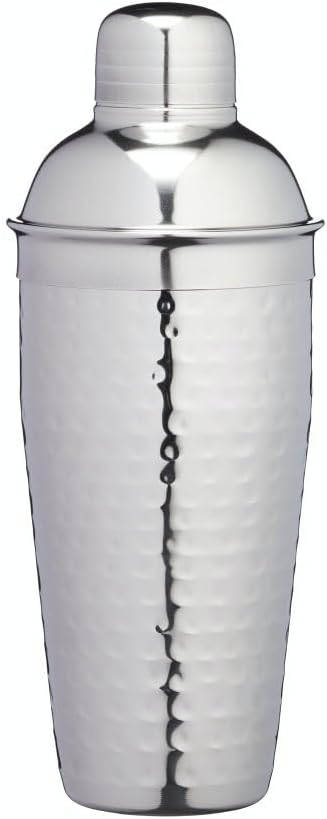Detalle de BarCraft Luxury Stainless Steel Cocktail Shaker, 700ml, Hammered Finish