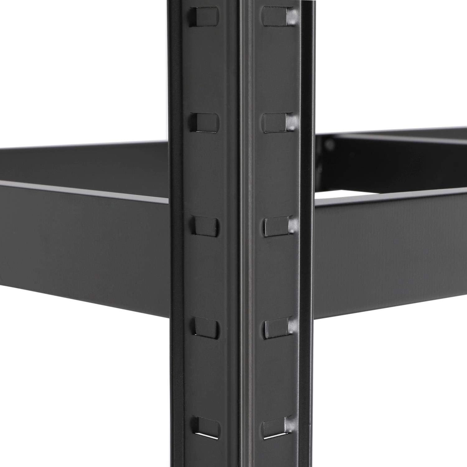 Detalle 2 de Yaheetech Scaffale Metallo Industrial a 5 Ripiani 180 x 90 x 60 cm in Acciaio e MDF Nero Opaco