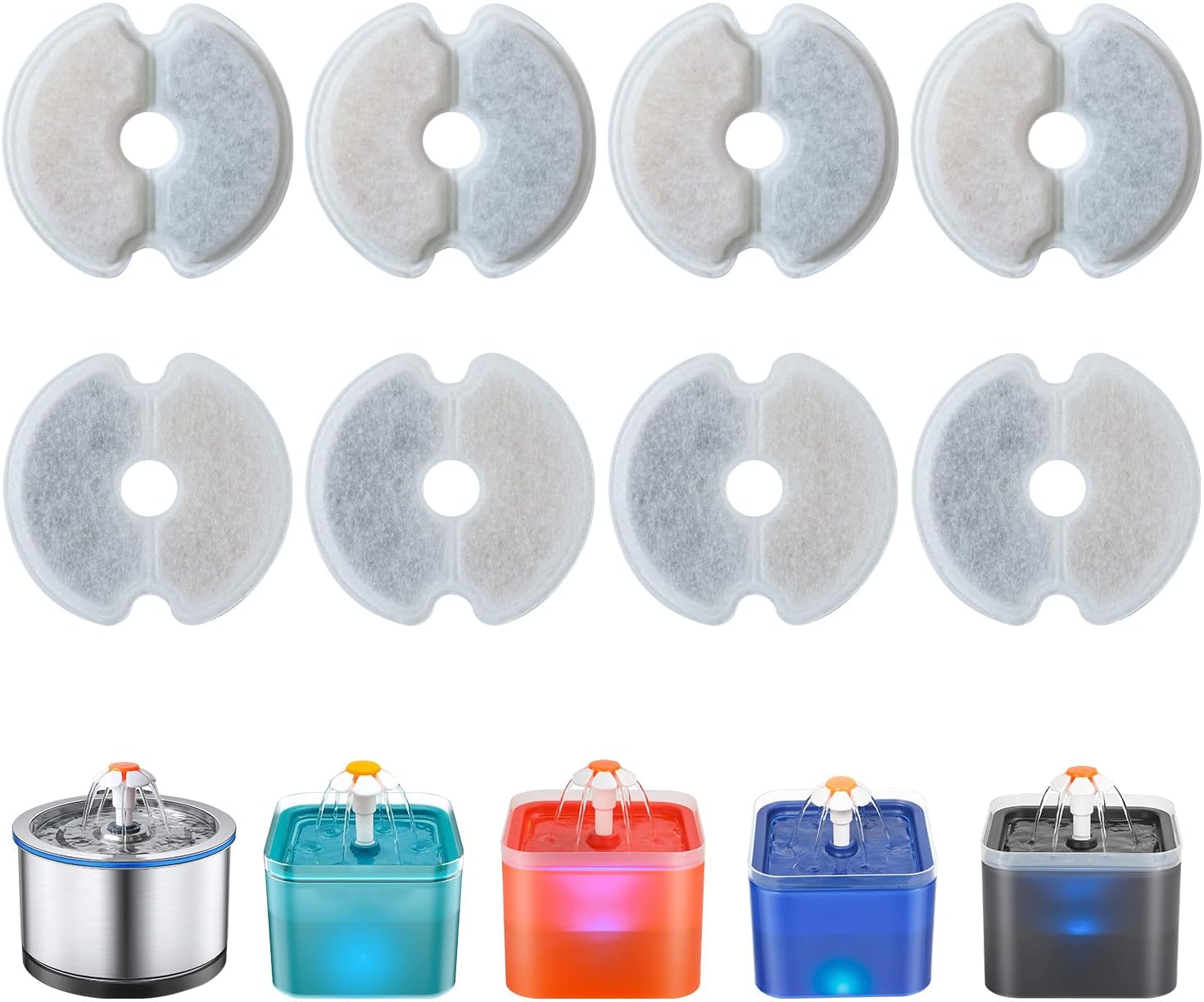 Detalle de Zemiu Filtro fuente agua para gatos 8 unidades