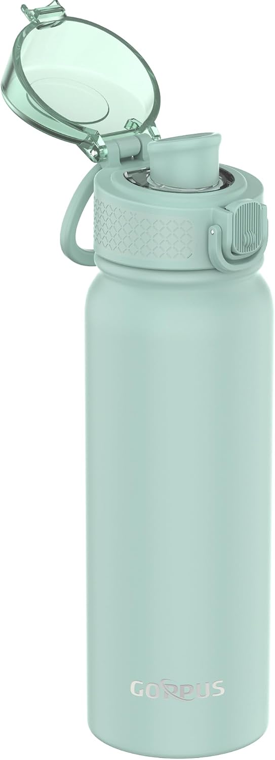 Detalle de GOPPUS 600ml Insulated Water Bottle with Spout Lid – Sage Green