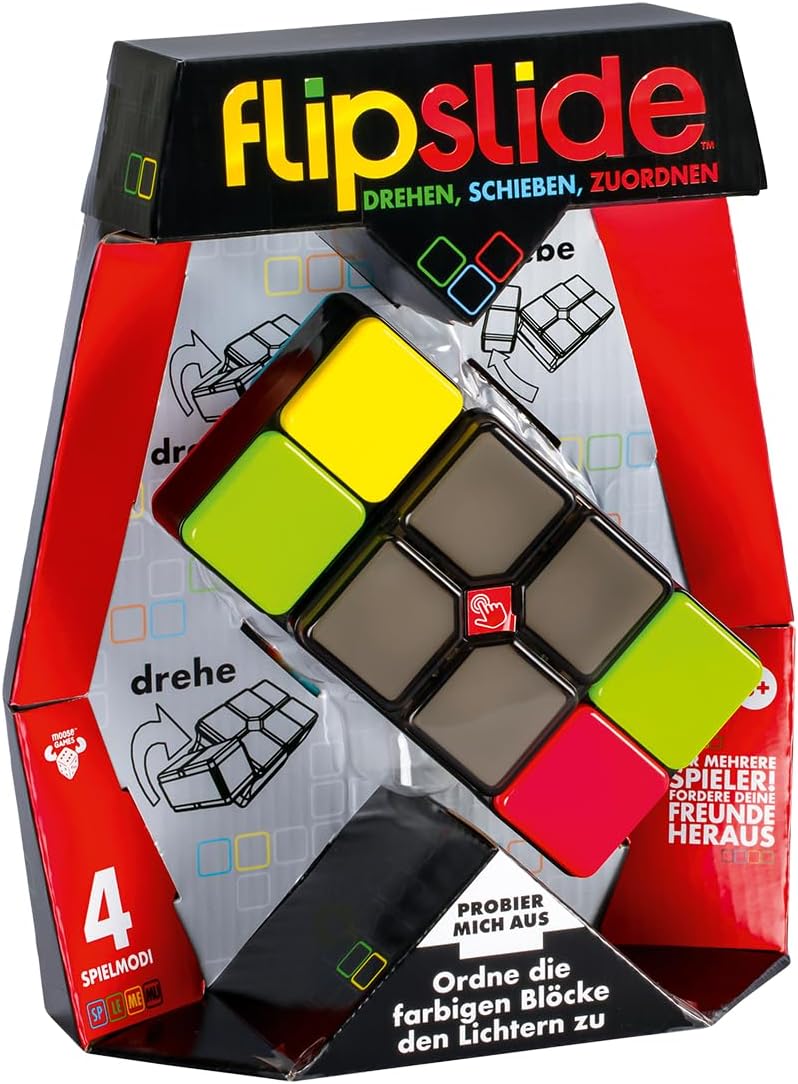 Moose Toys Flipslide – Jeu électronique de correspondance (tourner, pousser, attribuer) dès 8 ans, en allemand