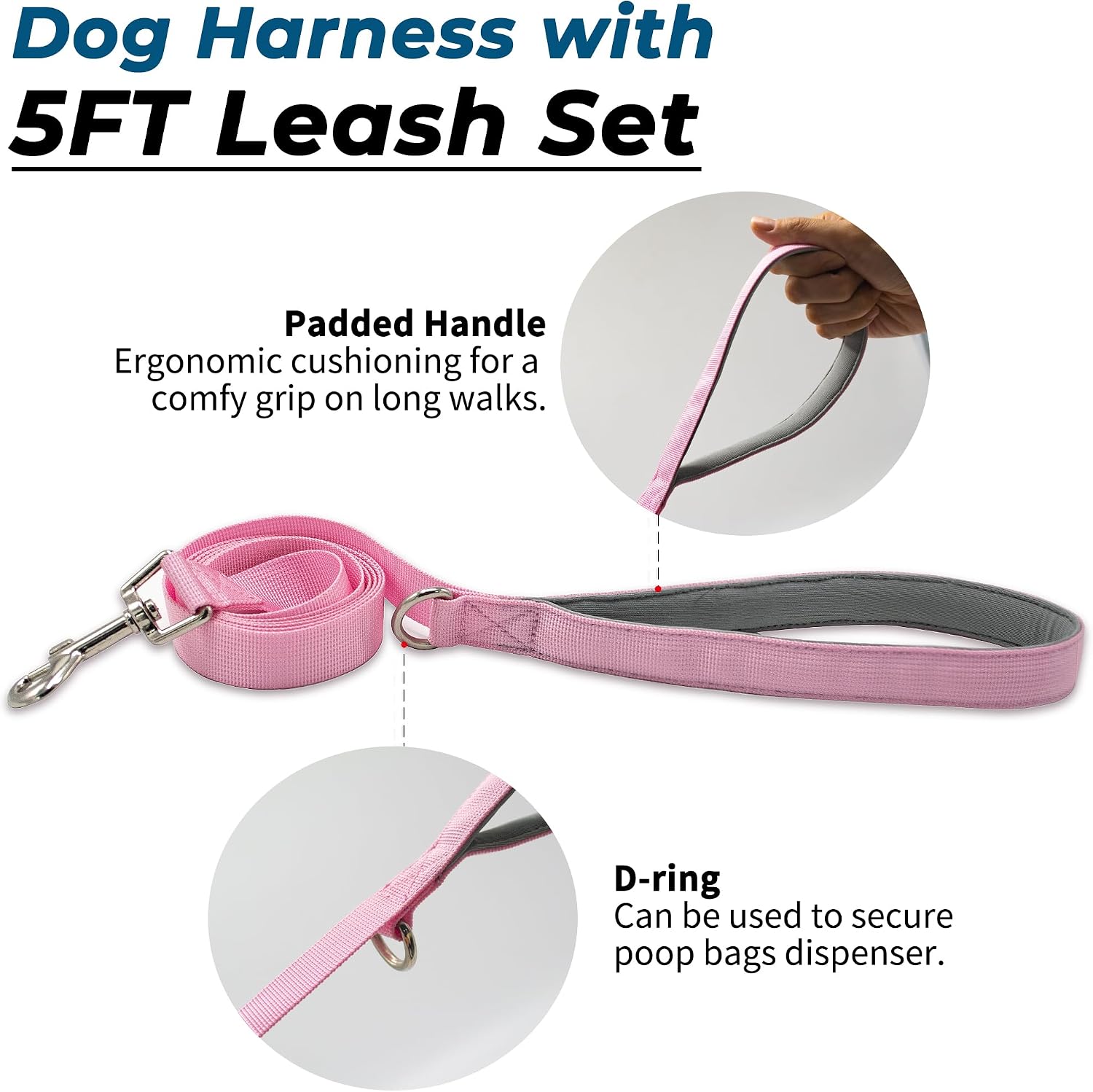 Detalle de Wuffley Escape Proof Dog Harness and Leash Set