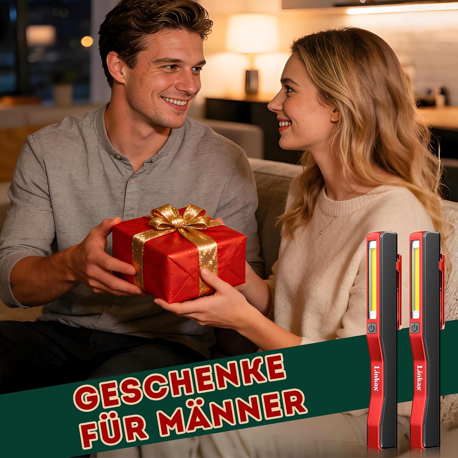 Thumbnail 1 de Linkax LED Arbeitsleuchte Werkstattlampe (2er-Set) mit COB, Magnet-Clip und Akku