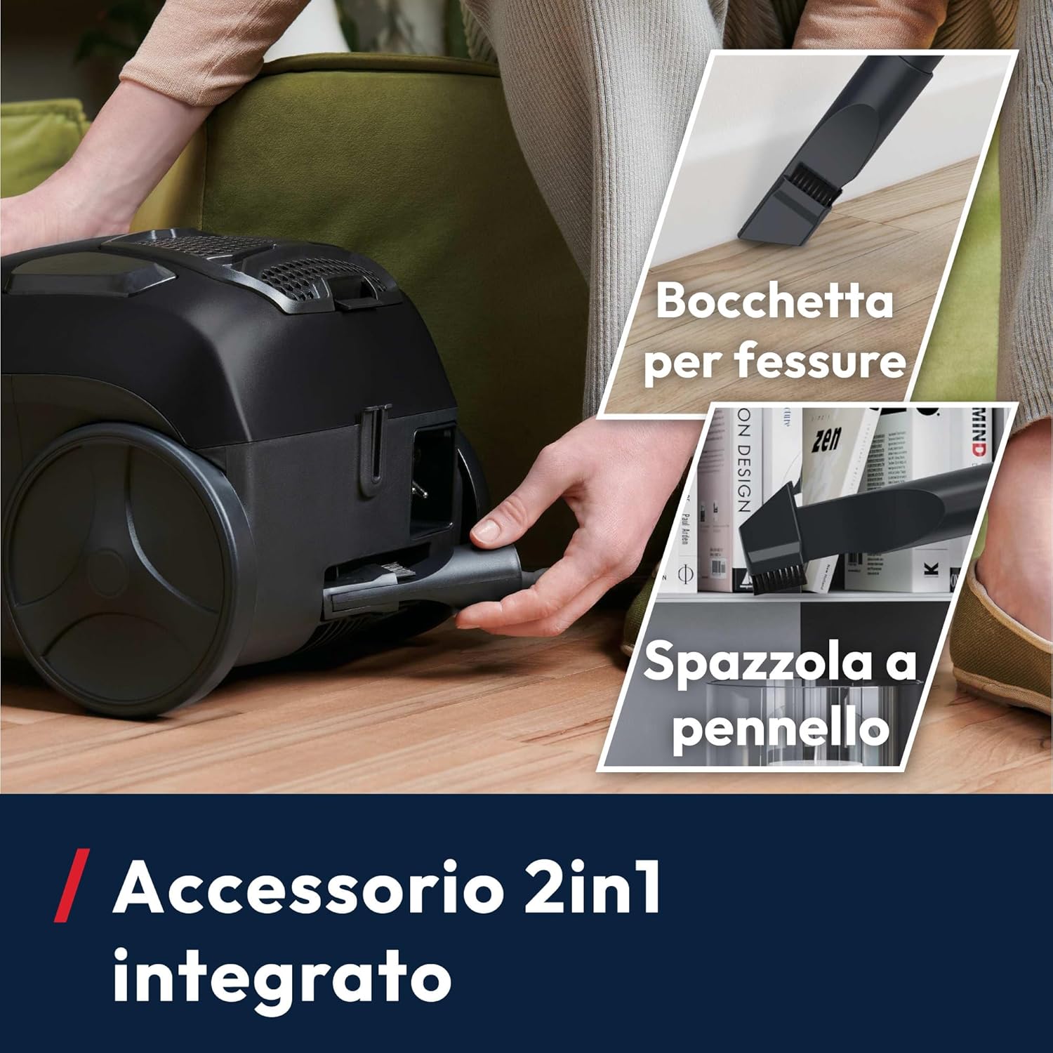 Detalle 2 de Hoover HPZ107HM: Aspirapolvere a traino senza sacco, potente e compatto per ogni pavimento
