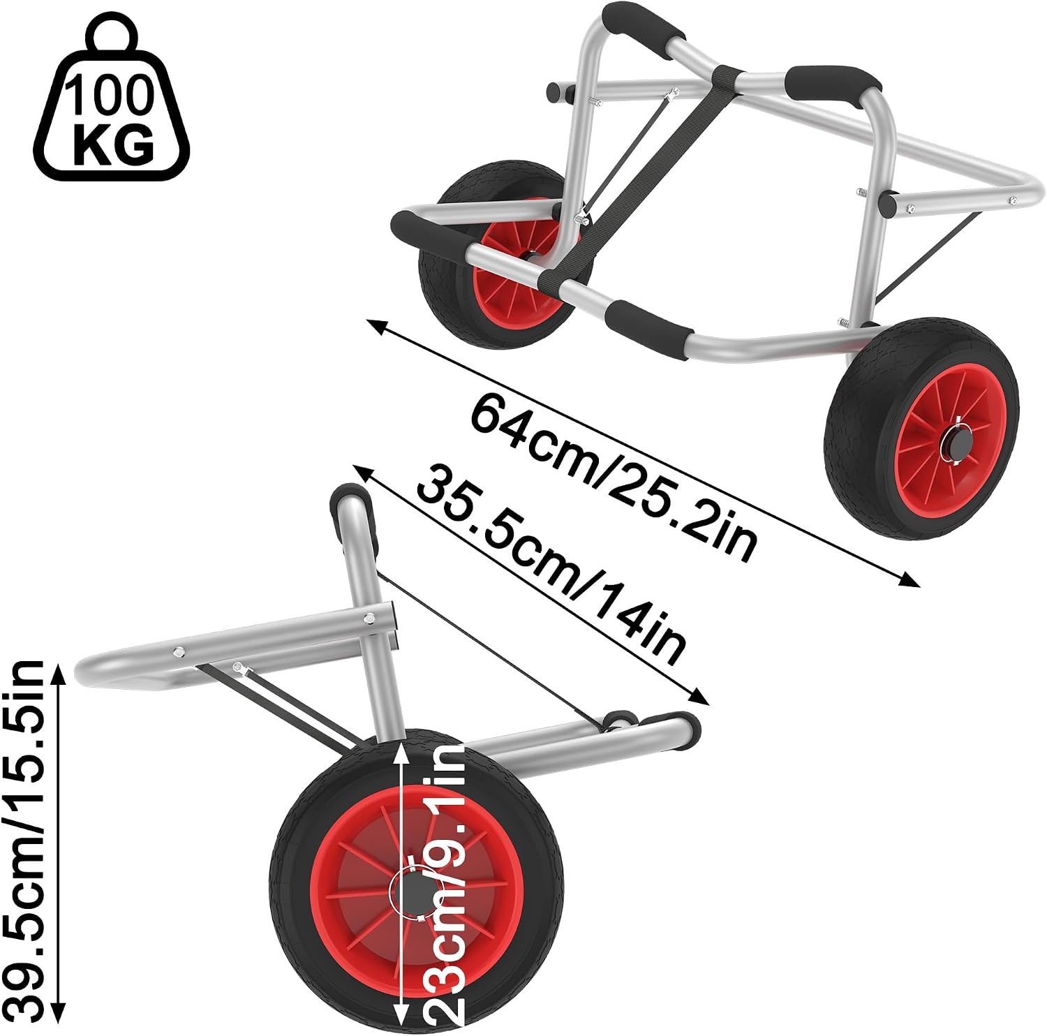 Detalle 2 de UISEBRT Kajakwagen Tragkraft bis 100 kg