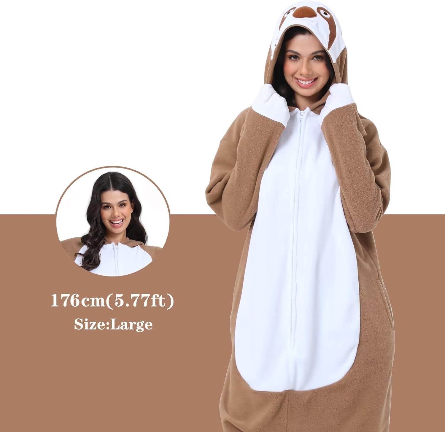 Thumbnail 2 de LBJR Tier Onesie Jumpsuit für Erwachsene – Karneval-, Halloween- und Cosplay-Schlafanzug