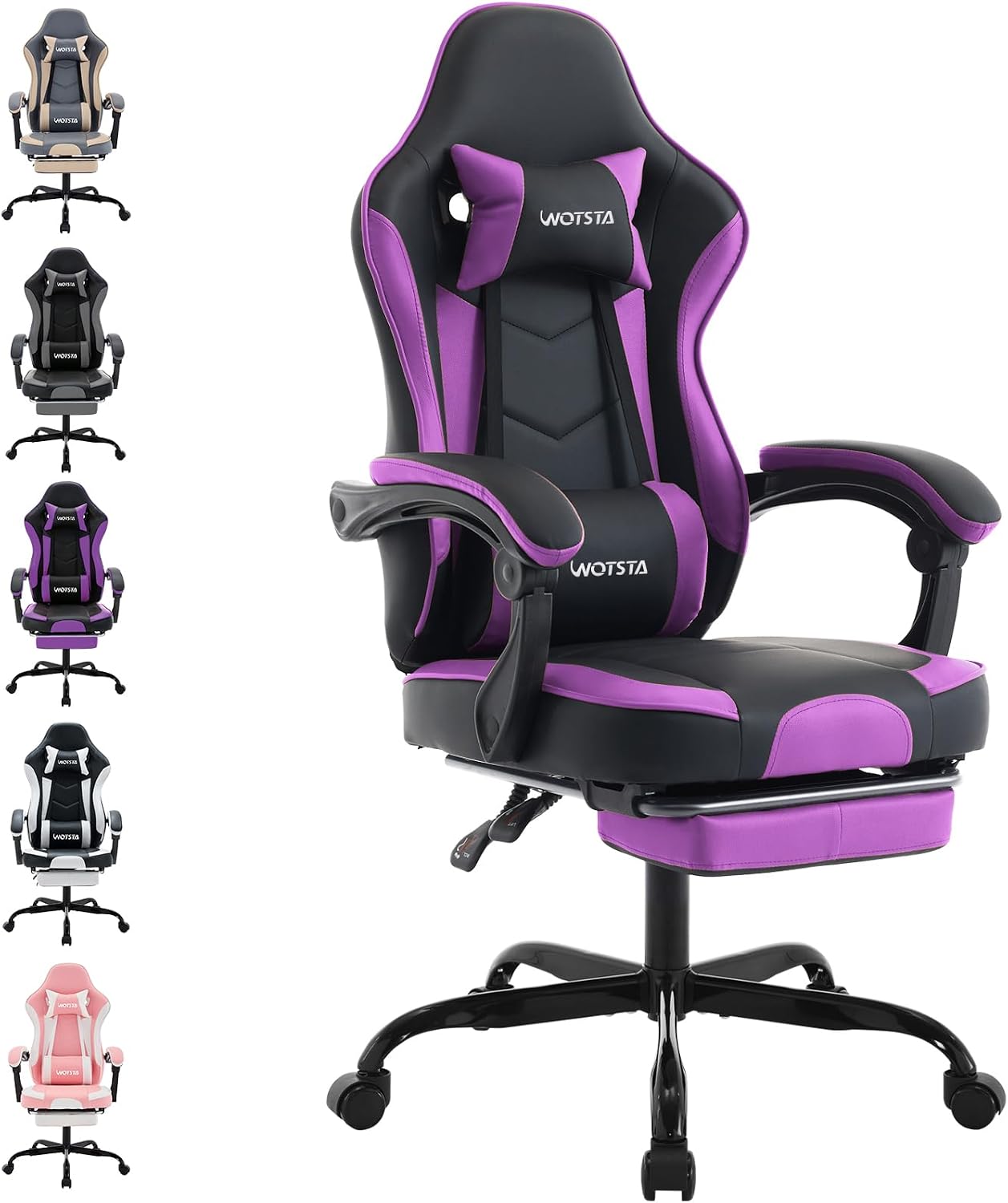 Detalle 2 de WOTSTA Gaming Chair Ergonomischer Stuhl 136 kg