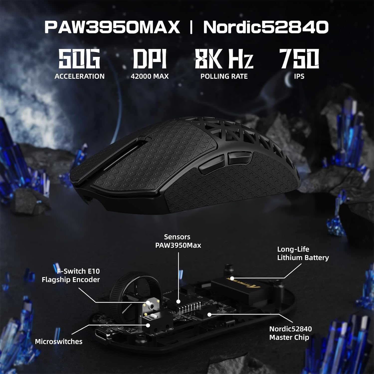 Detalle 2 de ATTACK SHARK R5 Gaming-Maus 39 g
