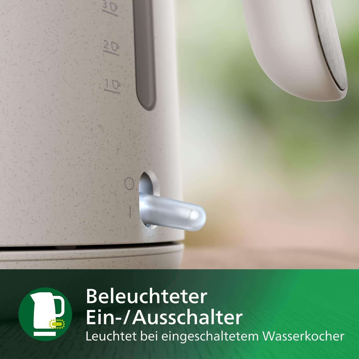 Detalle 2 de Philips HD9365/10 Conscious Collection Wasserkocher – 1,7 l, 2200 W, Bio-Kunststoff aus Altspeiseöl