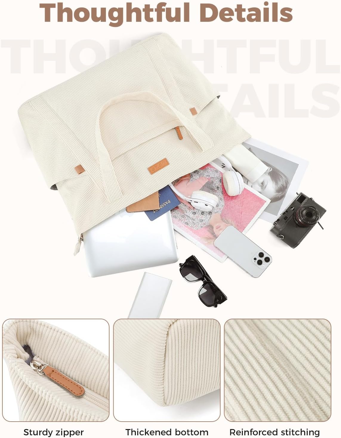 Thumbnail 5 de Lekespring Cord Tasche Damen 18 L Tote Bag