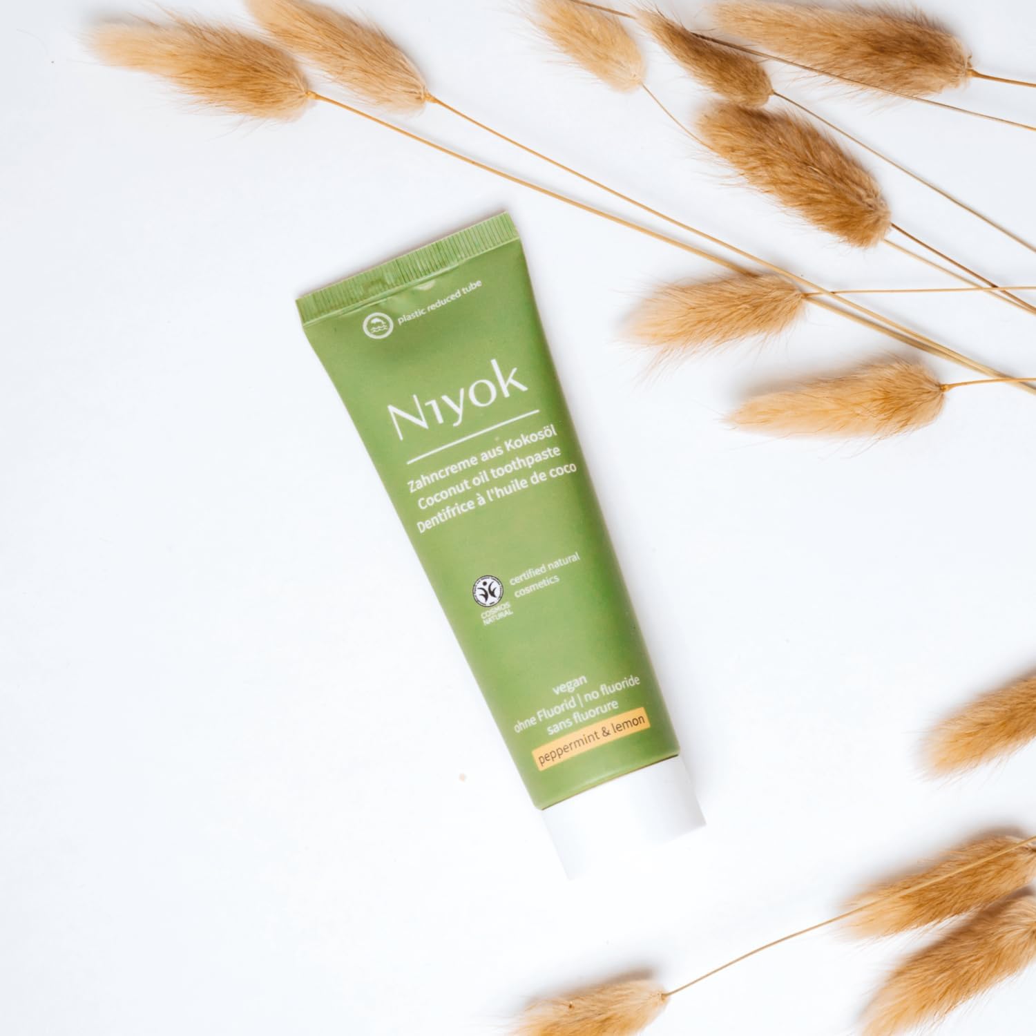 Thumbnail 6 de Niyok Dentifricio al Bio Olio di Cocco Menta Piperita e Limone (75 ml) – Pulizia delicata, zero fluoro