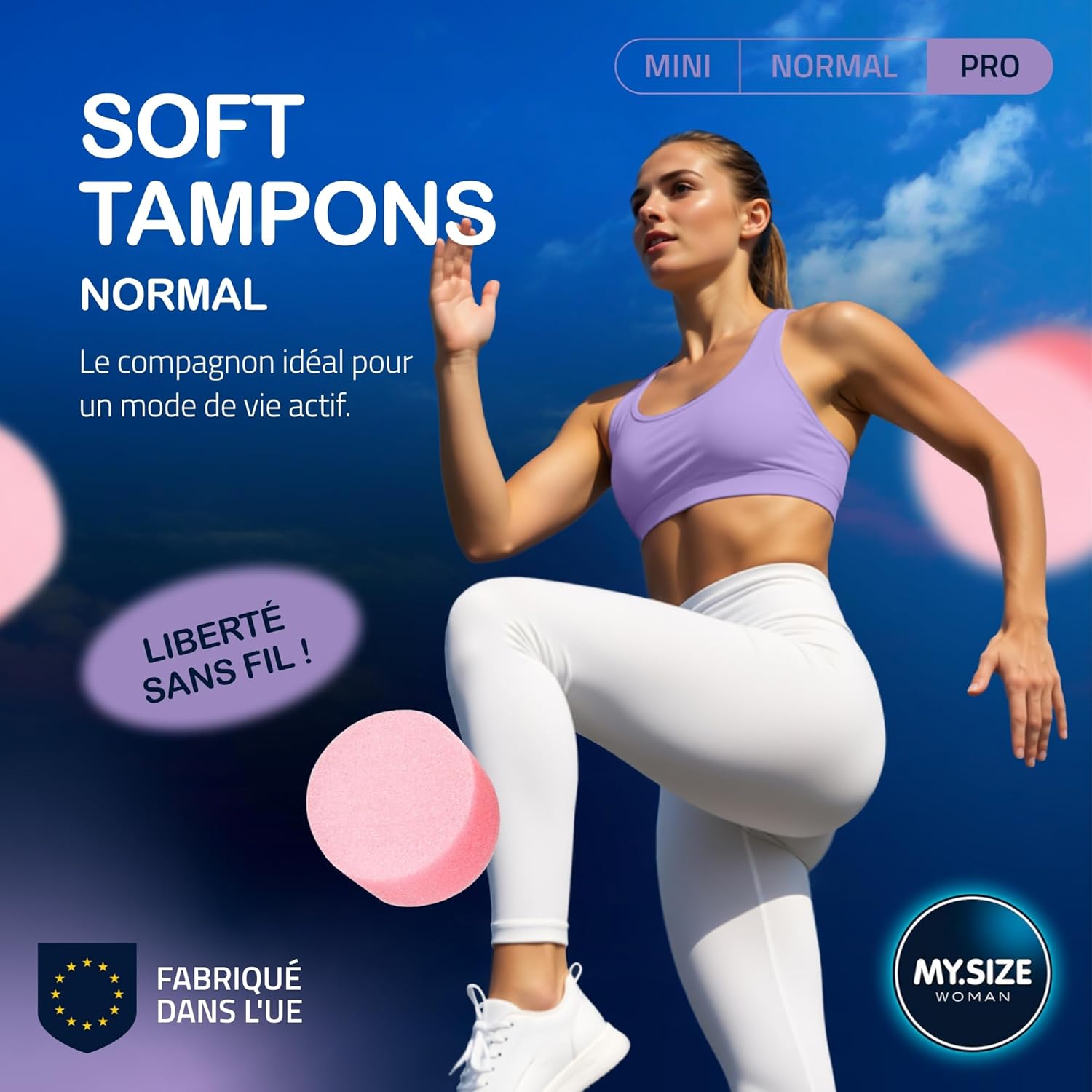 Thumbnail 2 de MY.SIZE Soft Tampons PRO sans ficelle – 20 pièces, confort pour le sport, l’amour et le spa