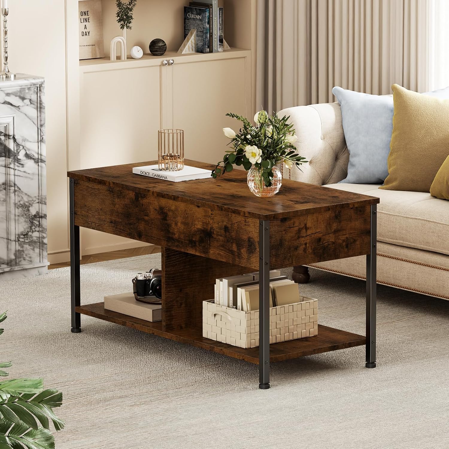 Thumbnail 2 de DUMOS Lift-Top Coffee Table, Wood