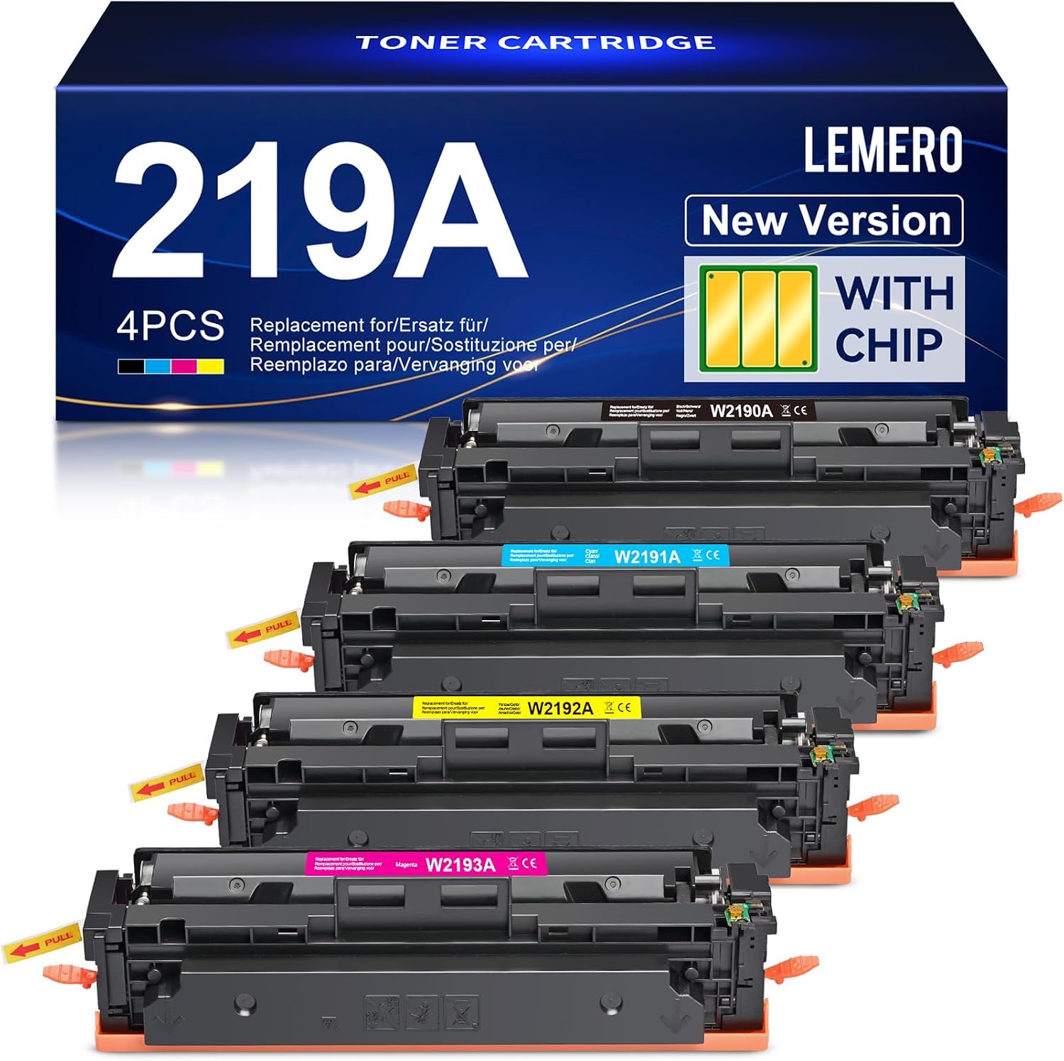Detalle de Toner 219A compatible Lot de 4 1300/1200 pages