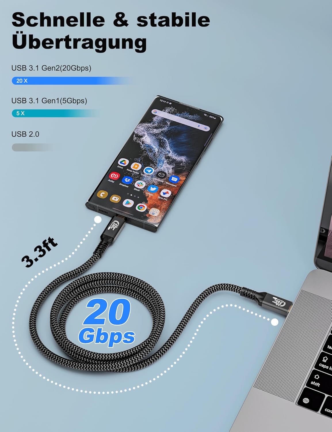 Thumbnail 2 de CAKOBLE USB C Kabel 2m 240W