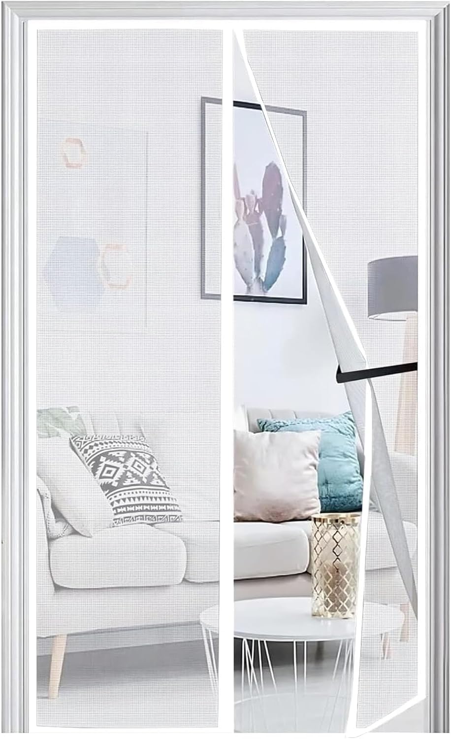 Panngu Moustiquaire Porte 125x225cm – Porte fenêtre magnétique, antimosquito reste silencieuse et facile à installer