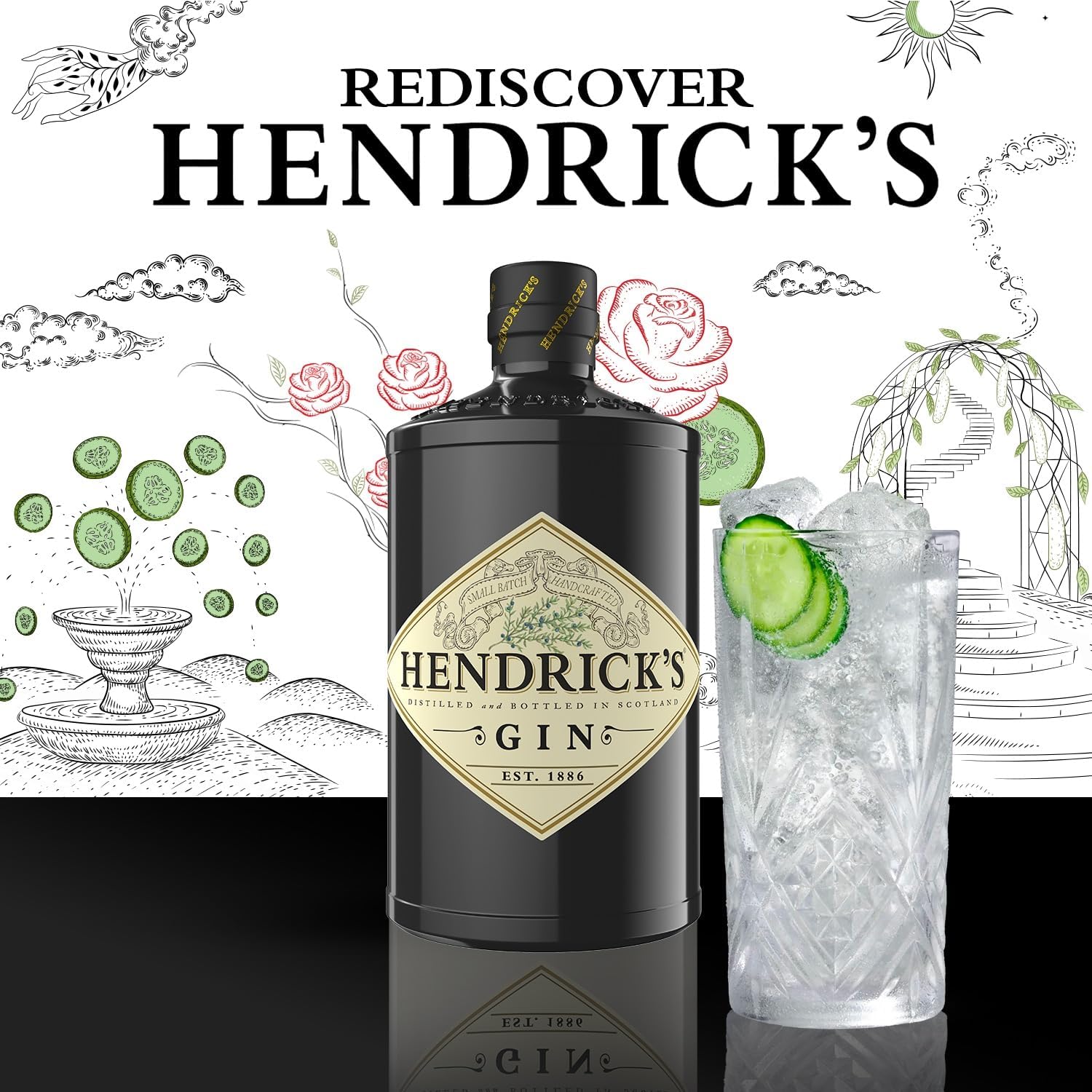 Thumbnail 2 de Hendrick's Gin, 70cl: eleganza audace e note di cetriolo e rosa per cocktail the original