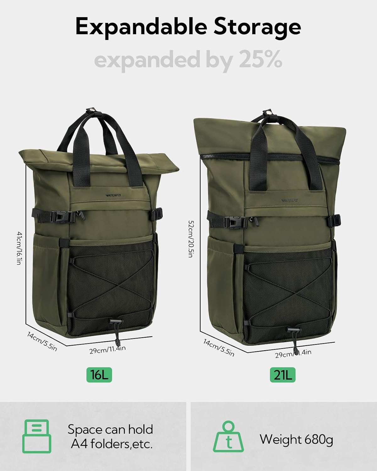 Thumbnail 2 de Waterfly Roll Top Backpack Rucksack