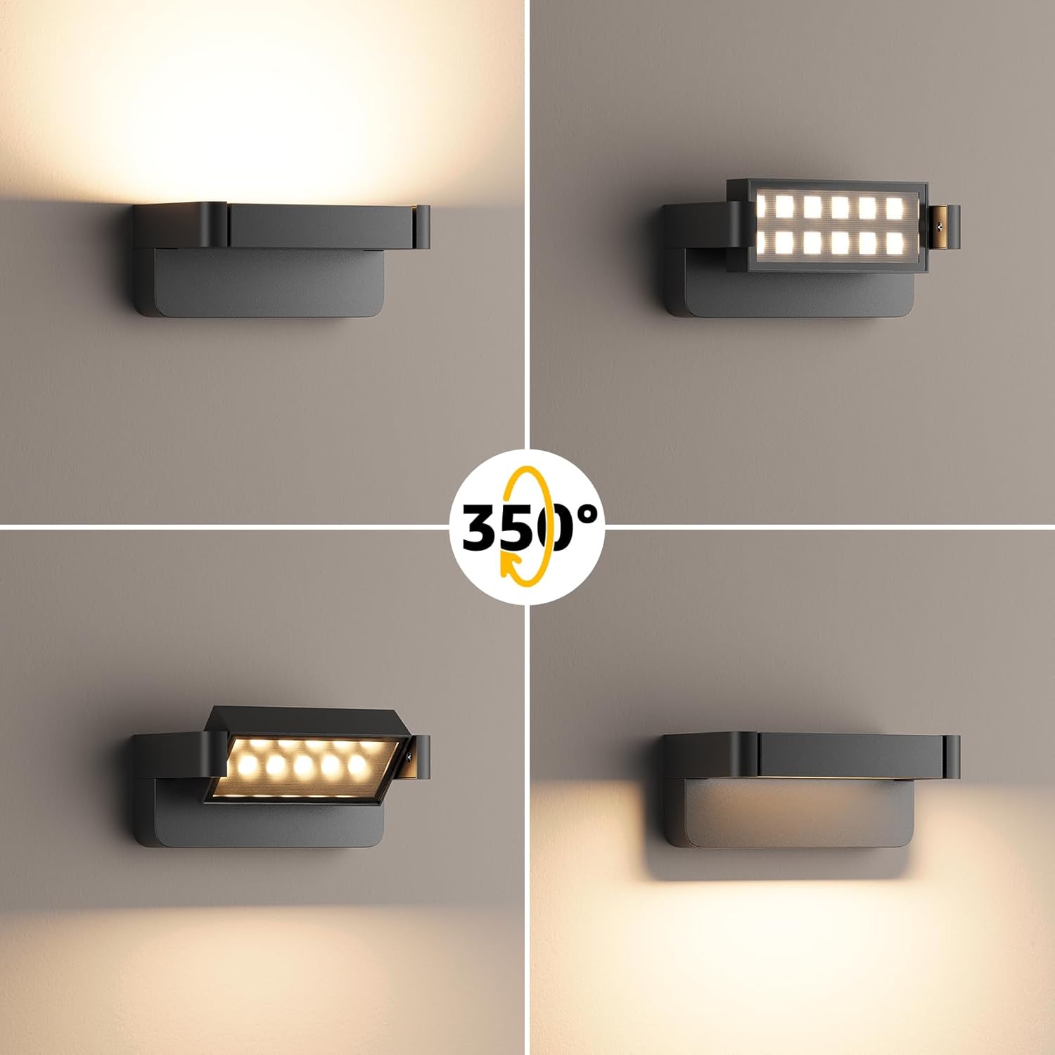 Thumbnail 2 de Aipsun 24W LED applique da esterno: pannello orientabile 350° IP65, 1500 lm, 3000K