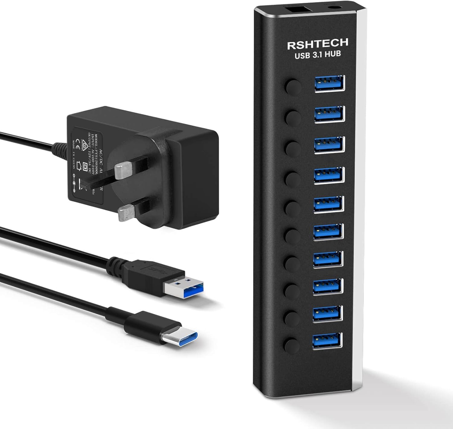 Thumbnail 6 de RSHTECH Powered USB Hub 4-port USB 3.0 🔌