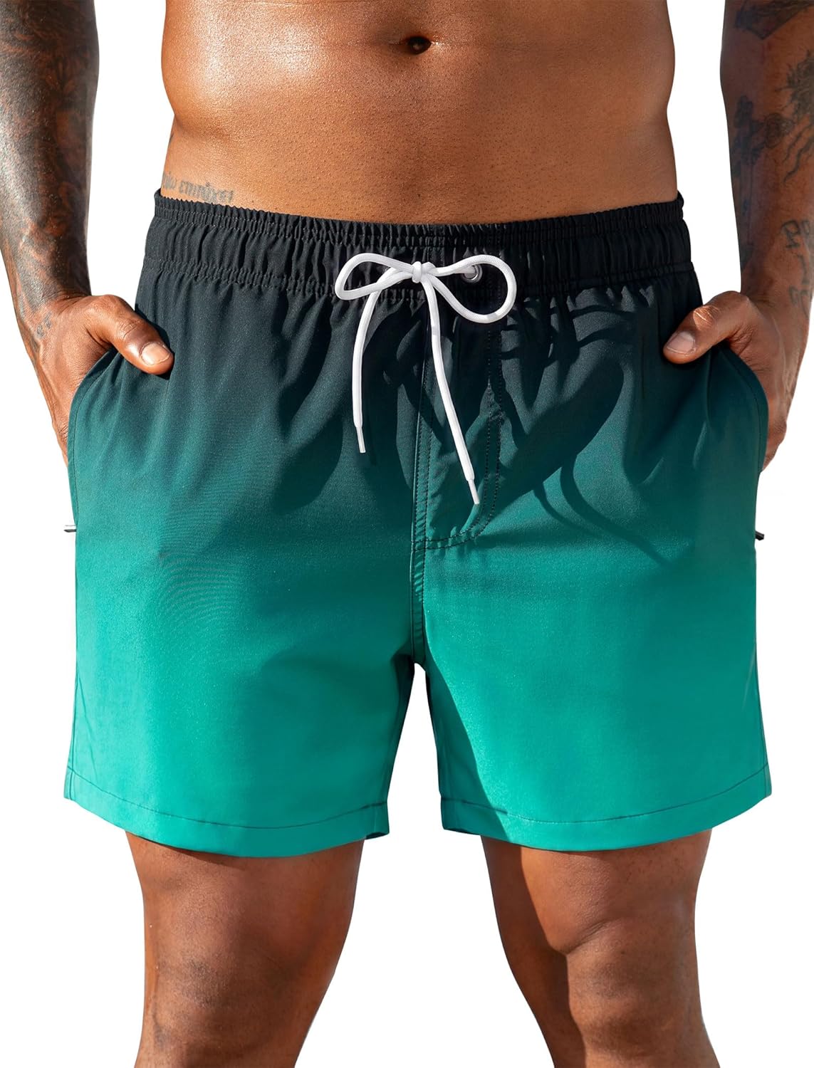 Detalle de SILKWORLD Maillots de Bain Homme à Séchage Rapide – Shorts de Plage avec Poches à Tirer