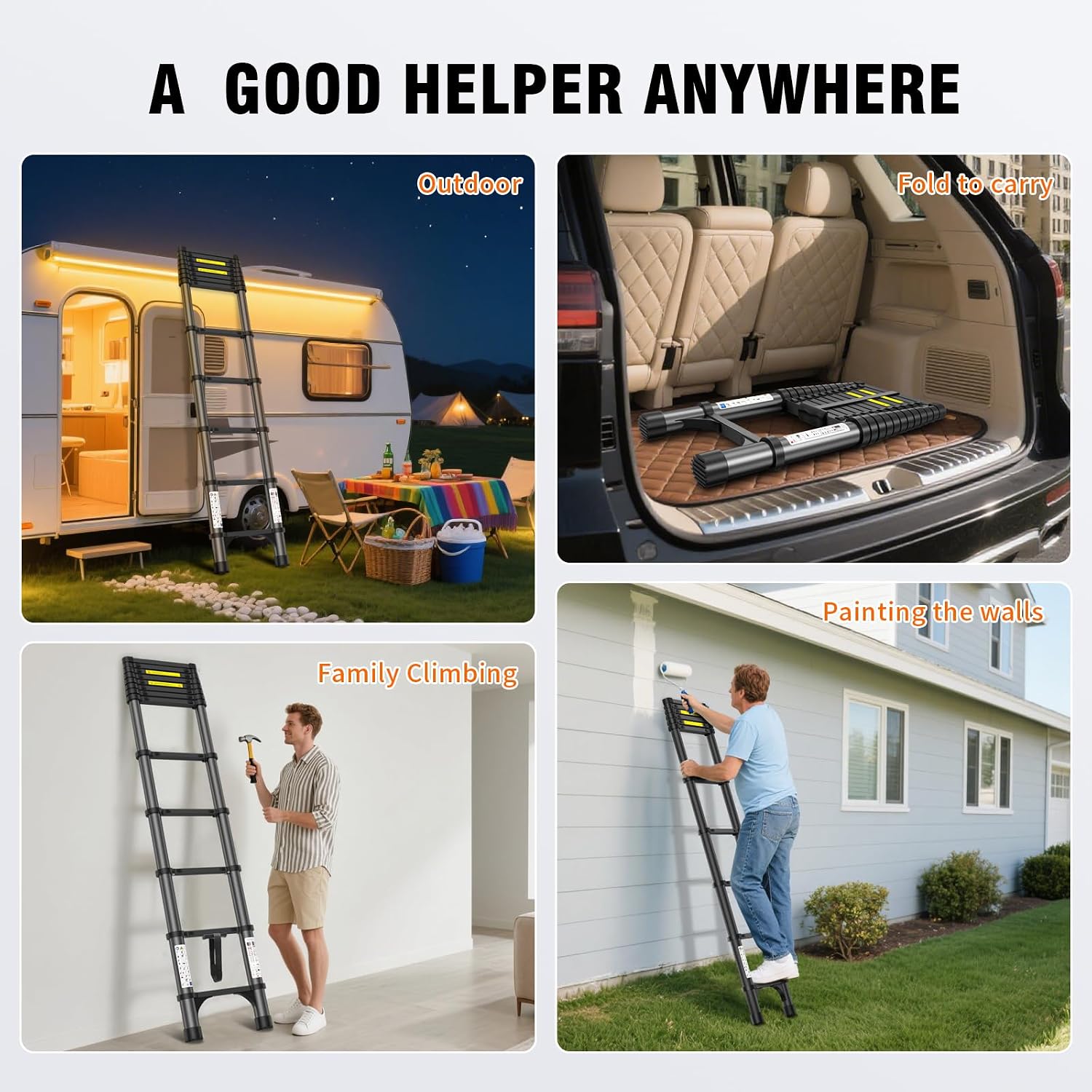 Thumbnail 6 de POONO SZ-12.5FT Telescoping Aluminum Ladder, 330 lb Capacity