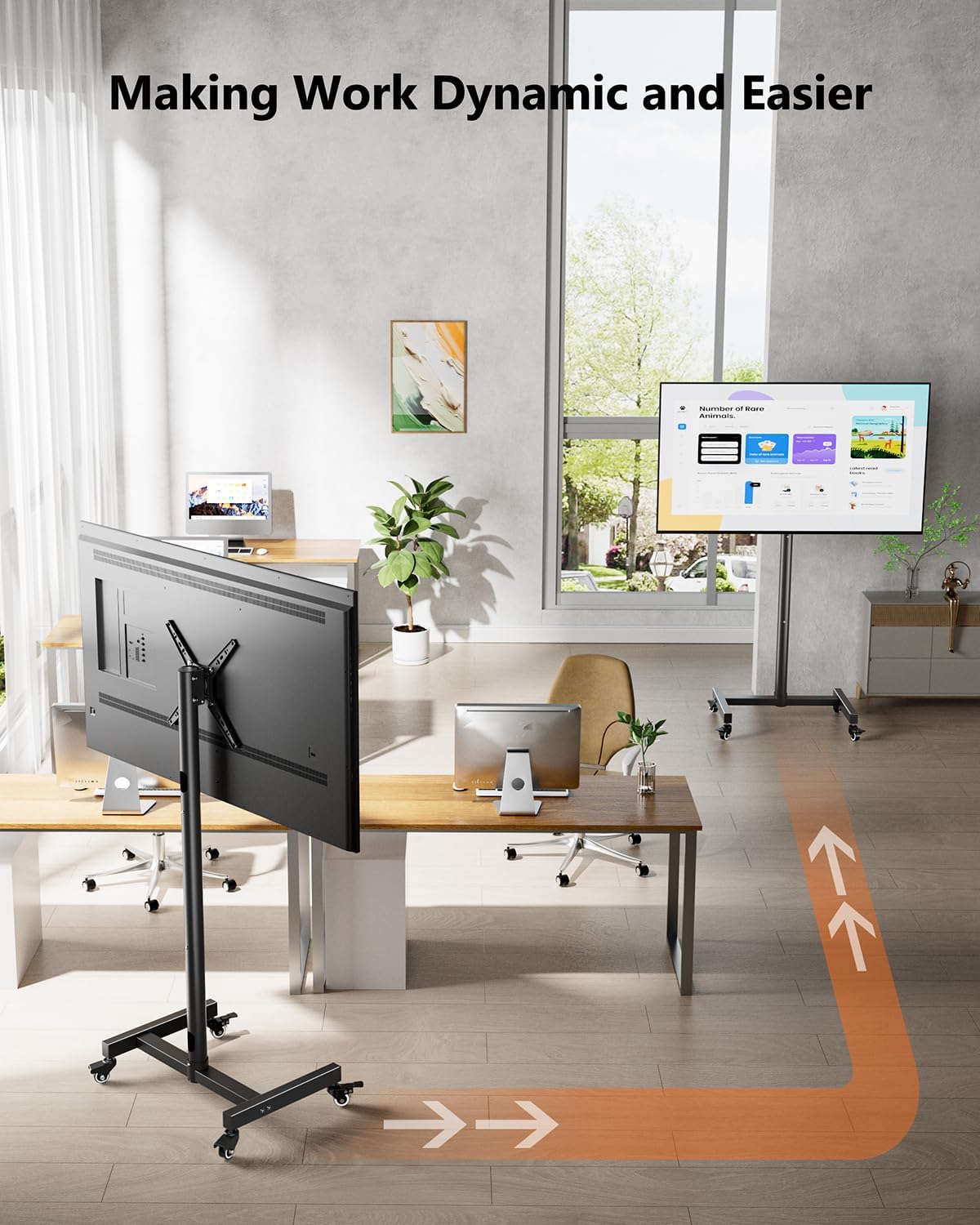 Thumbnail 6 de WHYFONE Mobile TV Stand on Wheels 17-50in