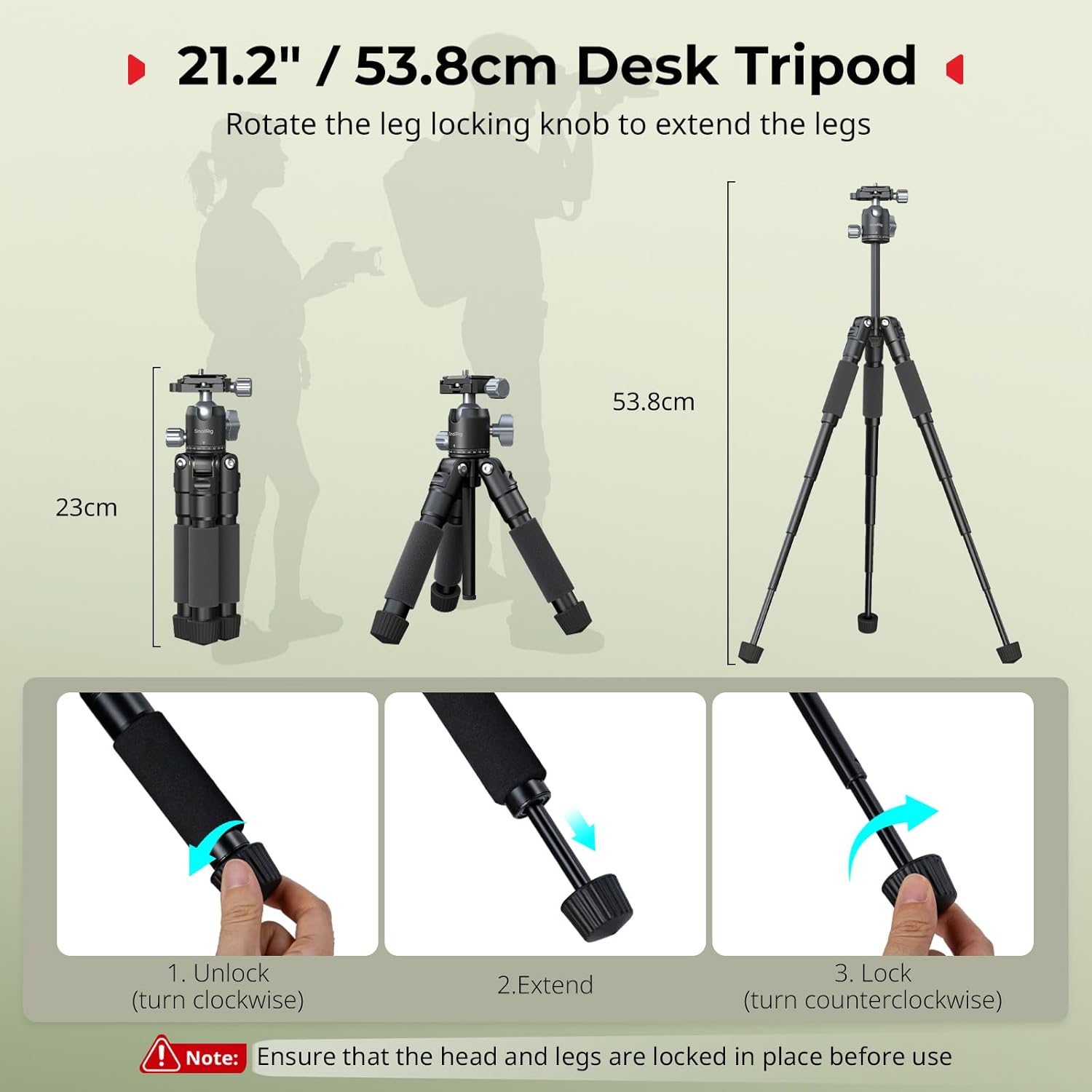Detalle 2 de Smallrig VT-20Pro trépied 53,8 cm ⚙