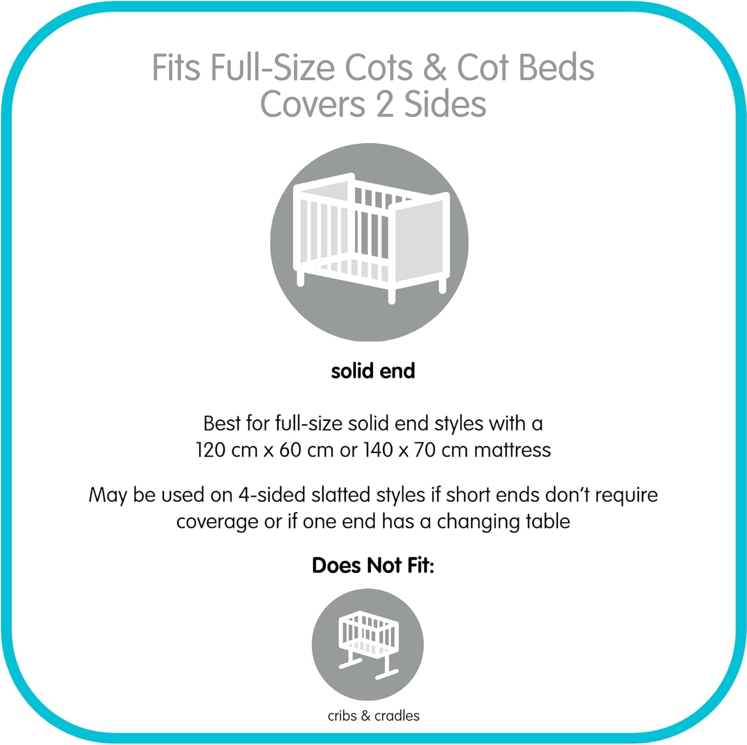 Detalle 1 de AirflowBaby Essential 2mm Breathable Mesh Liner for Cots (120x60cm or 140x70cm Mattress) – White, 35cm Tall, 2-Sided Bumper Alternative
