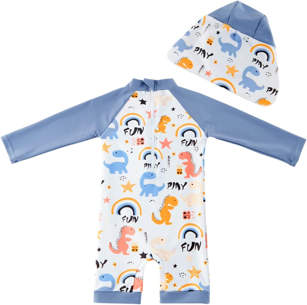 Detalle de UMELOK Baby Badeanzug mit Sonnenhut – UV-Schutz (UPF 50+) für Baby Jungen