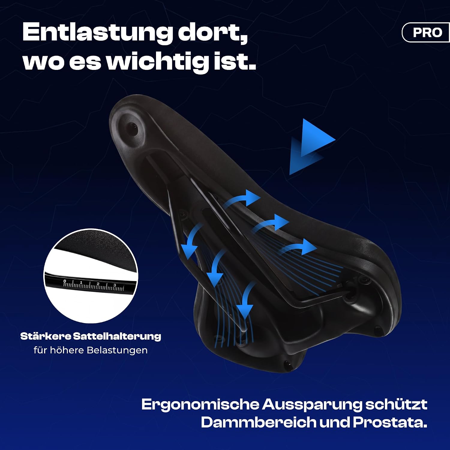 Detalle 2 de ALPENSATTEL Ergonomischer Fahrradsattel Sport PRO – 3D Memory Foam, universell einsetzbar