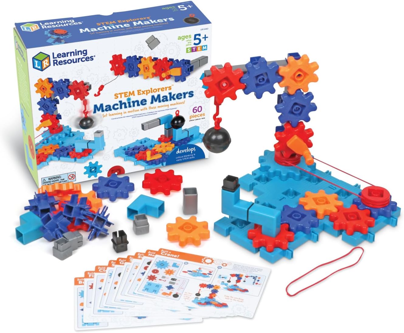 Detalle de Learning Resources LER9462 STEM-bouwset met 40 bouwstukken en 10 kaarten
