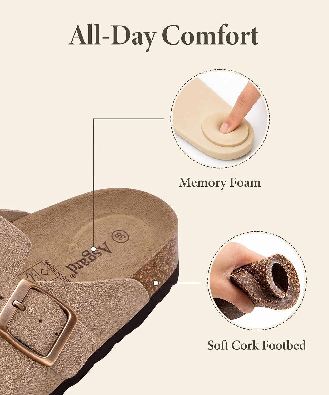 Thumbnail 4 de Asgard Genuine Suede Clogs with Cork Footbed