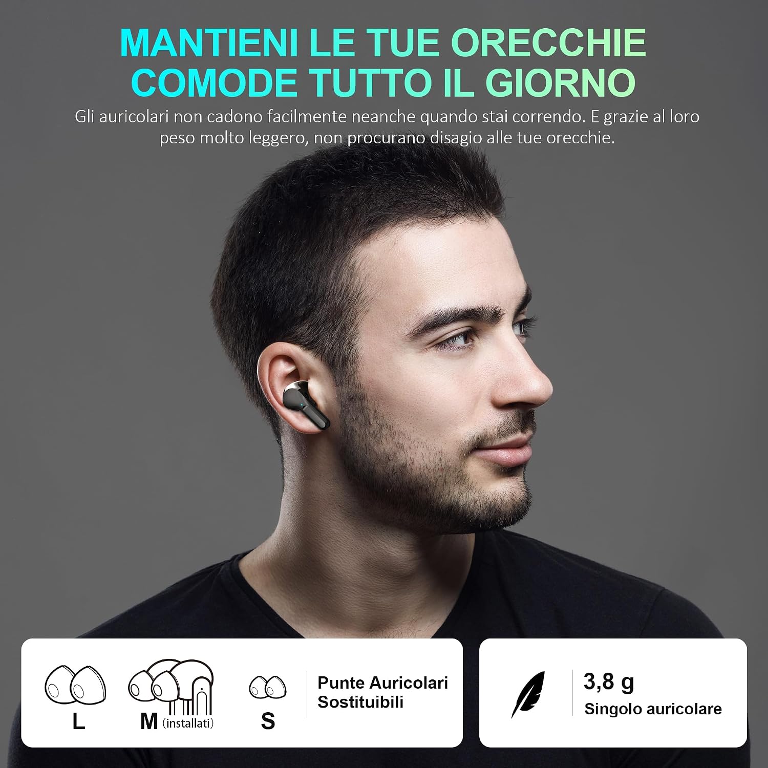 Detalle de Auricolari Bluetooth 5.3 Hi-Fi