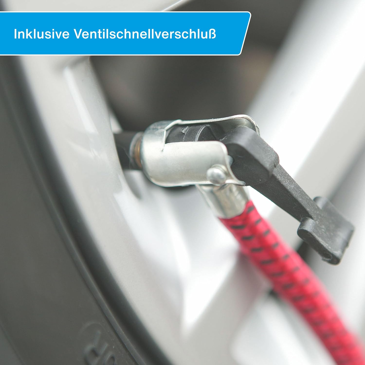 Detalle de Cartrend Einzylinder Fußluftpumpe – vielseitig, kompakt und präzise für Auto- und Fahrradreifen