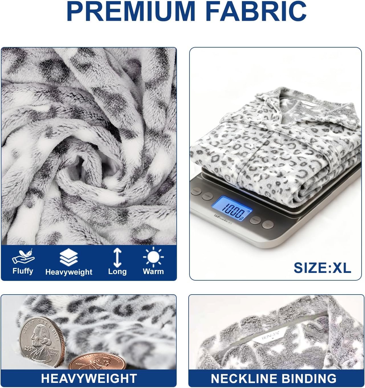 Thumbnail 3 de RONGTAI Peignoir long en polaire pour femme — chaleur douillette et coupe généreuse